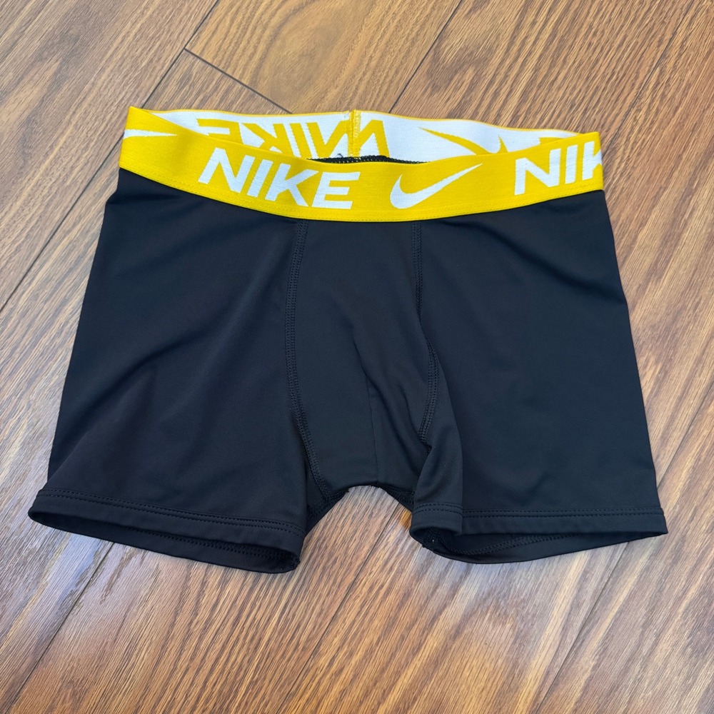 Nike Pro Dri-FIT Kids Compression Shorts 2-Pack Black Pink Yellow Size Medium M - Picture 2 of 11